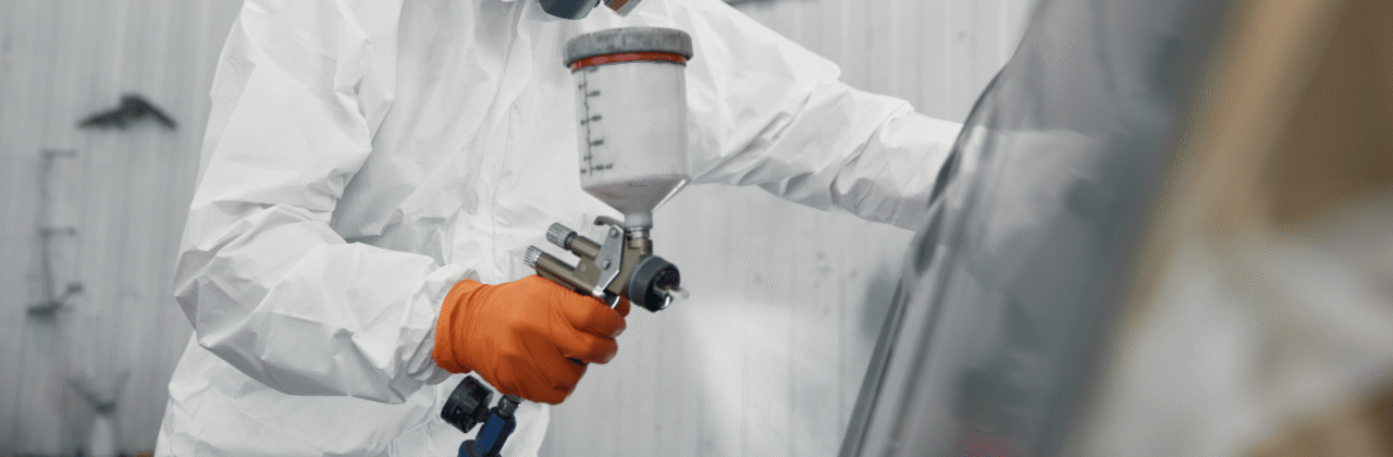 spray coating metal aerospace parts